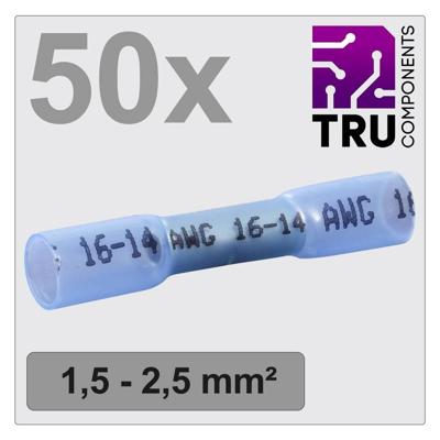 TRU COMPONENTS TC-12888404 Stootverbinder Met krimpkous 1.5 mm² 2.5 mm² Volledig geïsoleerd Blauw 50 stuk(s) TRU COMPONENTS TC-12888404 Stootverbinder Met krimpkous 1.5 mm² 2.5 mm² Volledig geïsoleerd Blauw 50 stuk(s)