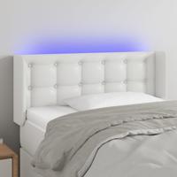 Hoofdbord LED 103x16x78/88 cm kunstleer wit - thumbnail