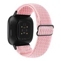 Fitbit Versa 3/4 & Sense 1/2 Nylon loop bandje - Roze - thumbnail