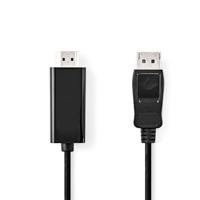 Nedis DisplayPort-Kabel | DisplayPort Male | HDMI Connector | 1080p | Vernikkeld | 2.00 m | Rond | PVC | Zwart | Label - CCGL37100BK20 - thumbnail