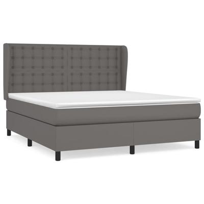 Boxspring met matras kunstleer grijs 160x200 cm - thumbnail