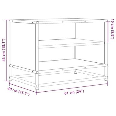 Tv-meubel 61x40x46 cm bewerkt hout metaal bruin eikenkleur