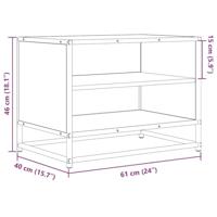 Tv-meubel 61x40x46 cm bewerkt hout metaal bruin eikenkleur - thumbnail