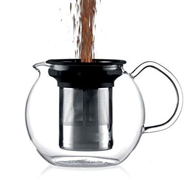 bodum ASSAM F/INOX 1.5 Liter Theekoker Transparant, Zwart
