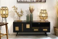 Tv-meubel DKD Home Decor Zwart Rotan Mangohout (145,5 x 40,5 x 60 cm) - thumbnail