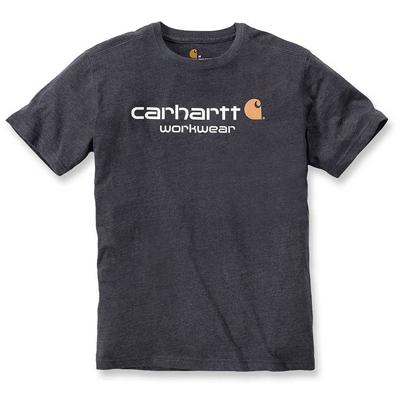 Carhartt Core Logo Carbon Heather S-S T-Shirt Heren Size : S