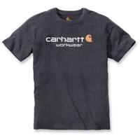 Carhartt Core Logo Carbon Heather S-S T-Shirt Heren Size : S - thumbnail