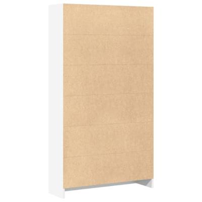 Boekenkast 80x24x143 cm bewerkt hout wit - thumbnail