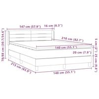 Boxspring met matras fluweel lichtgrijs 140x210 cm - thumbnail