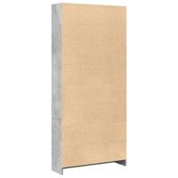 Boekenkast 80x24x176 cm bewerkt hout betongrijs - thumbnail