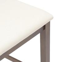 Barkrukken met kussens 2 st massief hout rubber bruin - thumbnail