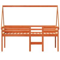 Hoogslaper met bedhuis massief grenenhout wasbruin 80x200 cm - thumbnail