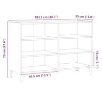 Dressoir 103,5x35x70 cm bewerkt hout artisanaal eikenkleurig - thumbnail