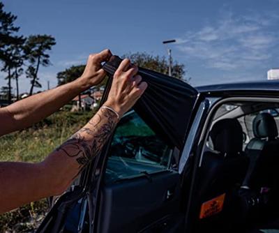 Set van 2 EZIMOOV EZI Sun Socks zonnehoezen voor auto's zwart