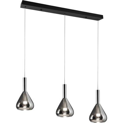 LED Hanglamp - Cinque Cipera - 3 Lichtpunten van 5.6 Watt - Dimbaar - Aanpasbare Lichtkleur - Hoogte Aanpasbaar - Mat Zwart - Metaal