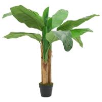 Kunstplant bananenboom 9 bladeren 120 cm groen - thumbnail