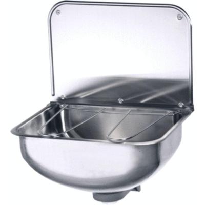 OUTLET Uitstortgootsteen Intra RVS Met Spatscherm 45x31cm Emmerrooster opklapbaar