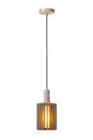 Lucide LAMBRES - Hanglamp - Ø 15 cm - 1xE27 - Taupe - thumbnail