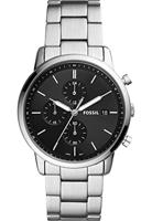 Fossil FS5901 Horloge Machine staal-leder zwart-bruin 42 mm - thumbnail