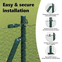 VidaXL Afrasteringspaal groen 10 x 1,5 m (25 mm gaas) staal en pvc - thumbnail