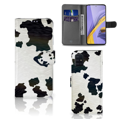 Samsung Galaxy A51 | Telefoonhoesje | Met pasjeshouder | Koeienvlekken