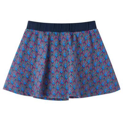 Kinderrok pauwenprint 92 marineblauw