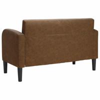 Loveseat bank 110 cm kunstleer bruin - thumbnail