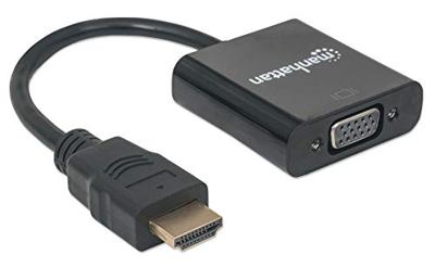 Manhattan 151467 HDMI / VGA Adapter [1x HDMI-stekker - 1x VGA-bus] Zwart 0.26 m