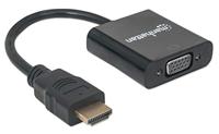 Manhattan 151467 HDMI / VGA Adapter [1x HDMI-stekker - 1x VGA-bus] Zwart 0.26 m - thumbnail