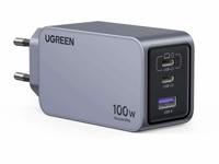 UGREEN Nexode Pro Laadadapter 100 W USB-C bus, USB-C bus, USB-A-bus Zwart, Grijs Binnen - thumbnail