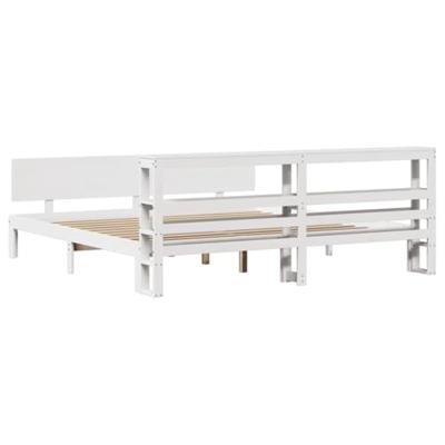 Bedframe met hoofdeinde zonder matras 200x200 cm wit