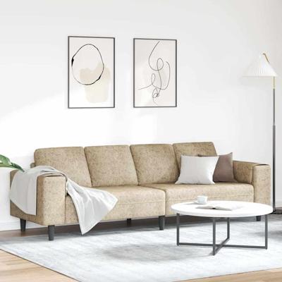 Bankstel Lichtgrijs Faux suede leer