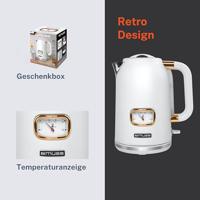 Muse MS-030W - Elektrische waterkoker, 1,7 L, wit/messing - thumbnail