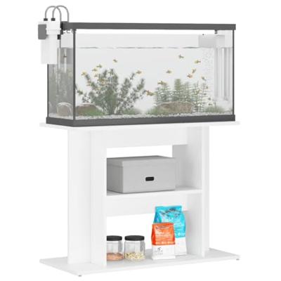 VidaXL Aquariumstandaard 80x35x60 cm bewerkt hout hoogglans wit - thumbnail