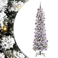 Kunstkerstboom met 300 LED Wit 210 cm PVC en Metaal en Plastic - thumbnail