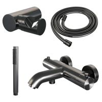 BRAUER Gunmetal Edition opbouw baddouche thermostaatkraan SET 03 met wandhouder en staaf handdouche en doucheslang gunmetal geborsteld PVD - thumbnail