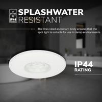 Set van 2 Pavo - Platte LED ipbouwspots met lage inbouwdiepte 12mm - 3 Watt 300 Lumen - 2700K Warm wit - Dimbaar - Rond - Meubelspot - IP44 waterdicht - Wit - thumbnail