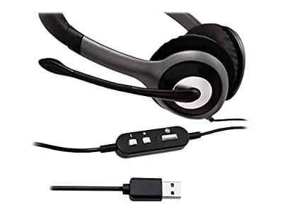 V7 HU521 Deluxe USB Stereo Hoofdtelefoon met Microfoon Zwart/Grijs