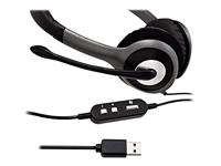 V7 HU521 Deluxe USB Stereo Hoofdtelefoon met Microfoon Zwart/Grijs - thumbnail