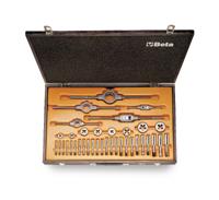 Beta Assortiment van verchroomd stalen tappen en snijplaten, UNC draad, met toebehoren in houten kist 446ASC/C37 - 004460080 - thumbnail