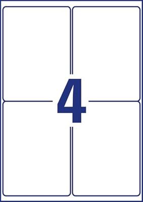 Avery-Zweckform L4774REV-8 Folie-etiketten 99.1 x 139 mm Polyester folie Wit 32 stuk(s) Weer verwijderbaar Laser (kleur), Laser (zwart/wit), Kopiëren (kleur),