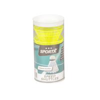 SportX Speed Badminton Shuttles in Koker 3 Stuks Neon Geel/Groen - thumbnail
