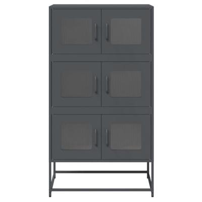 Hoge kast 68x39x123 cm staal antracietkleurig