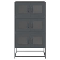 Hoge kast 68x39x123 cm staal antracietkleurig - thumbnail
