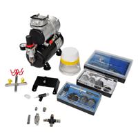 VidaXL Airbrush compressorset met 3 pistolen - thumbnail