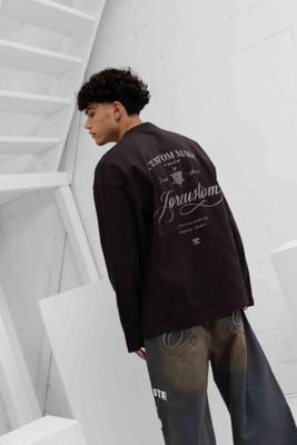 Jorcustom Handscript Longsleeve T-Shirt Heren Bruin - Maat M - Kleur: Bruin | Soccerfanshop