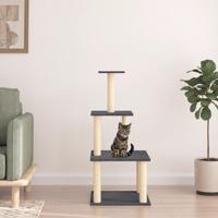 VidaXL Kattenmeubel met sisal krabpalen 111 cm donkergrijs - thumbnail