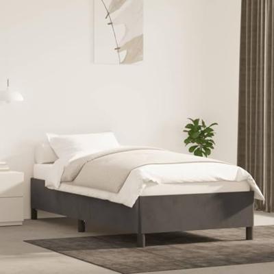 Bedframe zonder matras 100x200 cm fluweel donkergrijs