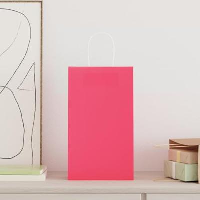 VidaXL Papieren zakken 50 st met hengsels 21x11x36 cm roze