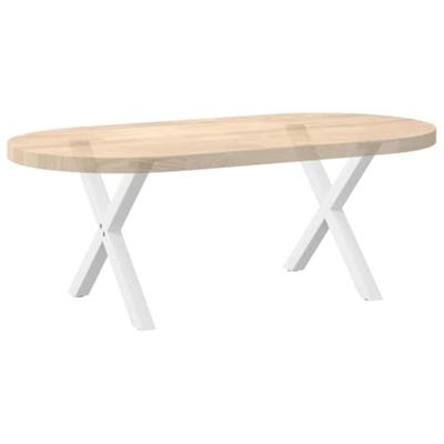 Salontafelpoten 2 st X-vormig 50x(42-43) cm staal wit